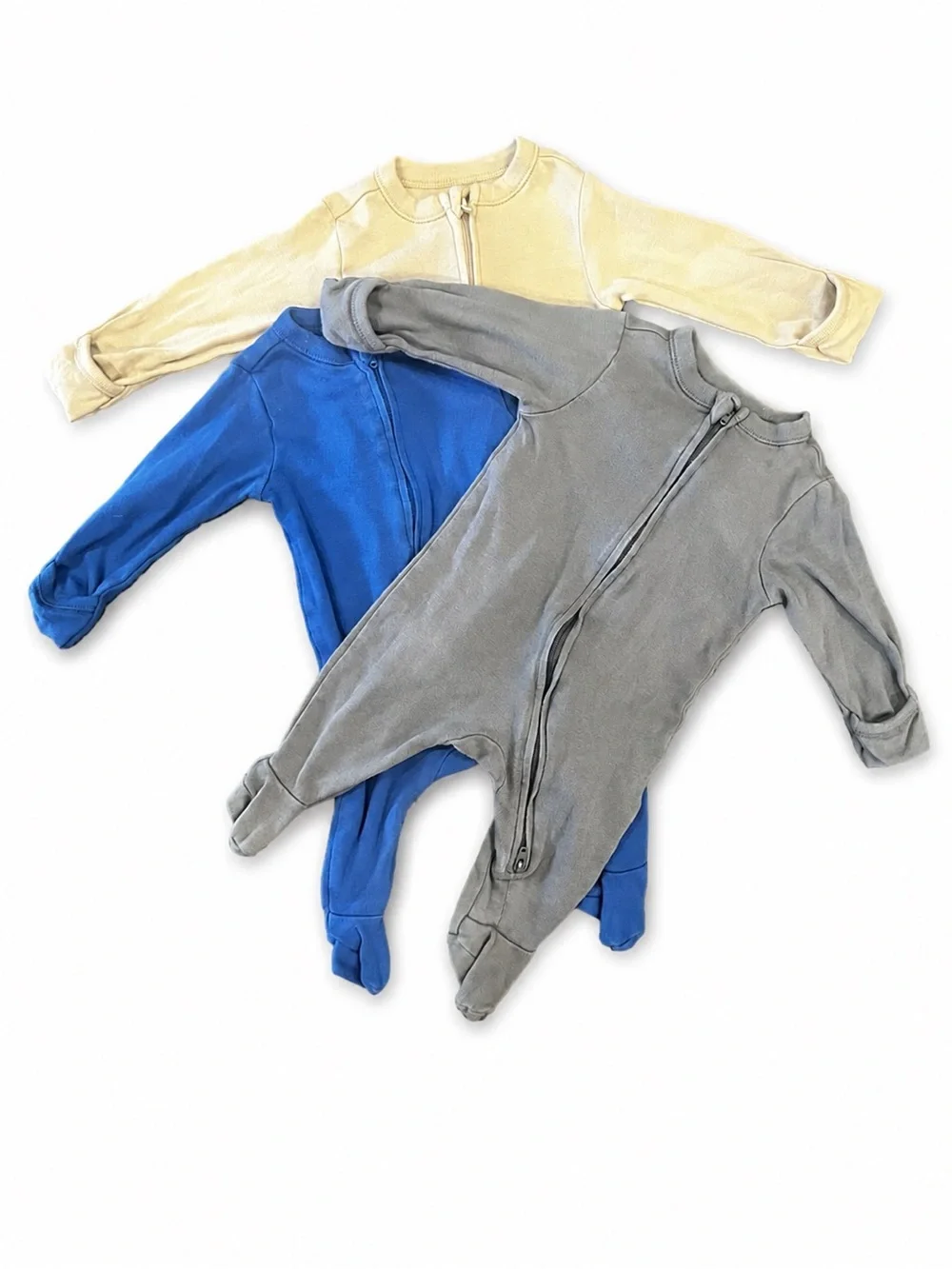 Old Navy Baby 2-Way Zip Footed Sleepers 0–3M Lot of 3